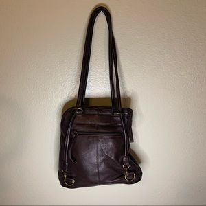 Clarks Brown Soft Pebbled Leather Backpack Convertible Mini Backpack Handbag